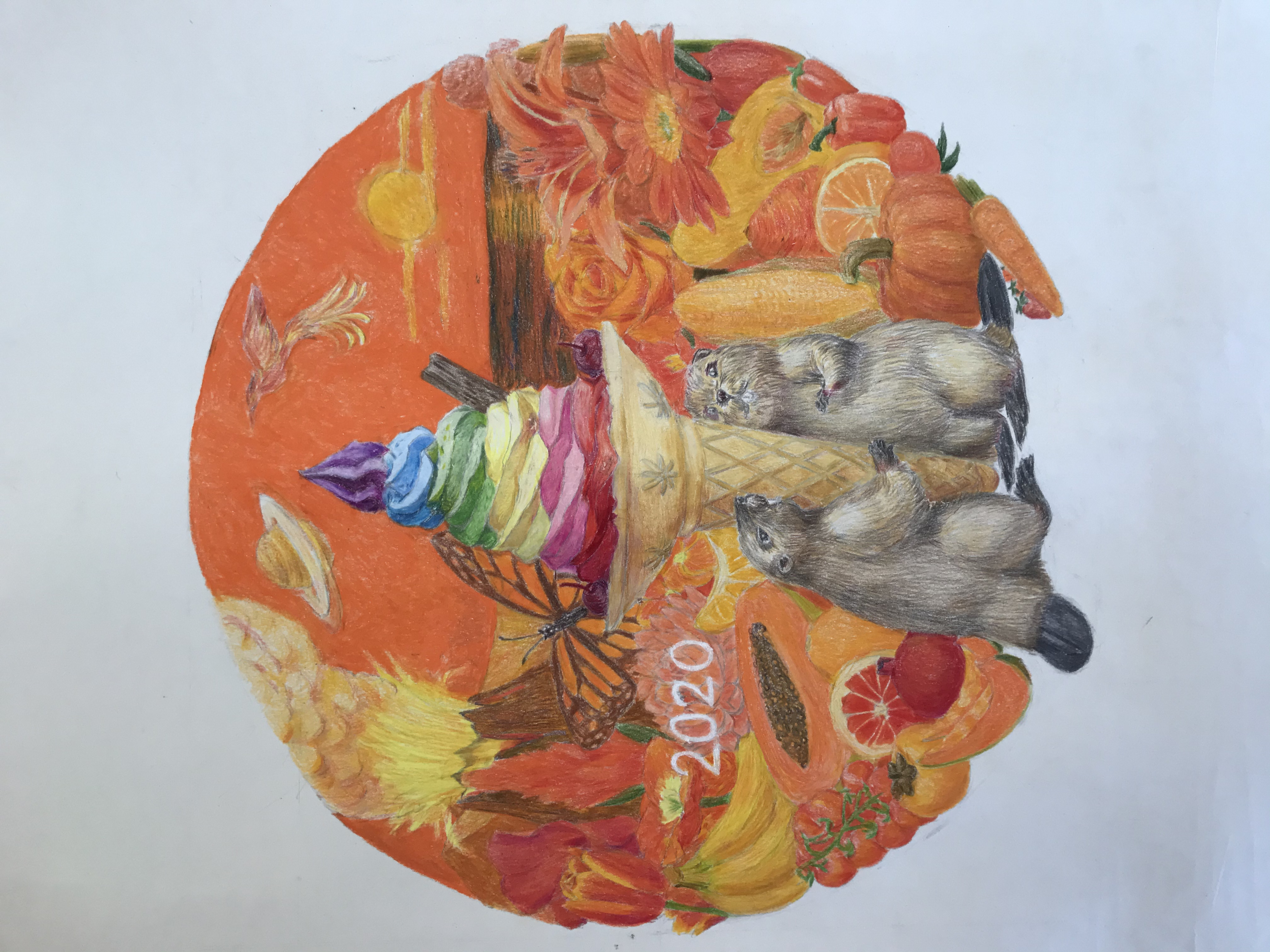Colored-pencil reinterpretation of the Caltech logo