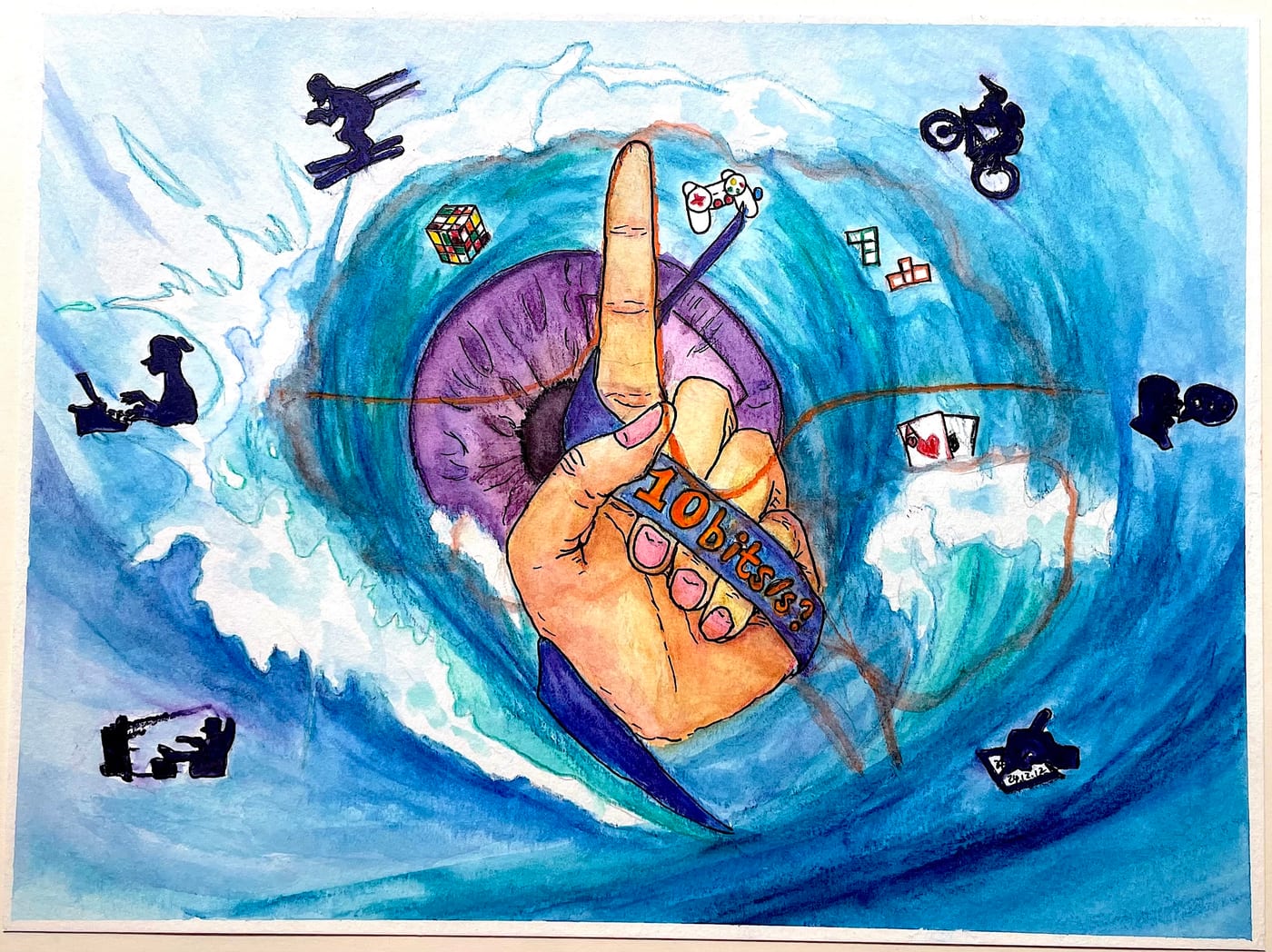 Artwork showing animal cognition research themes