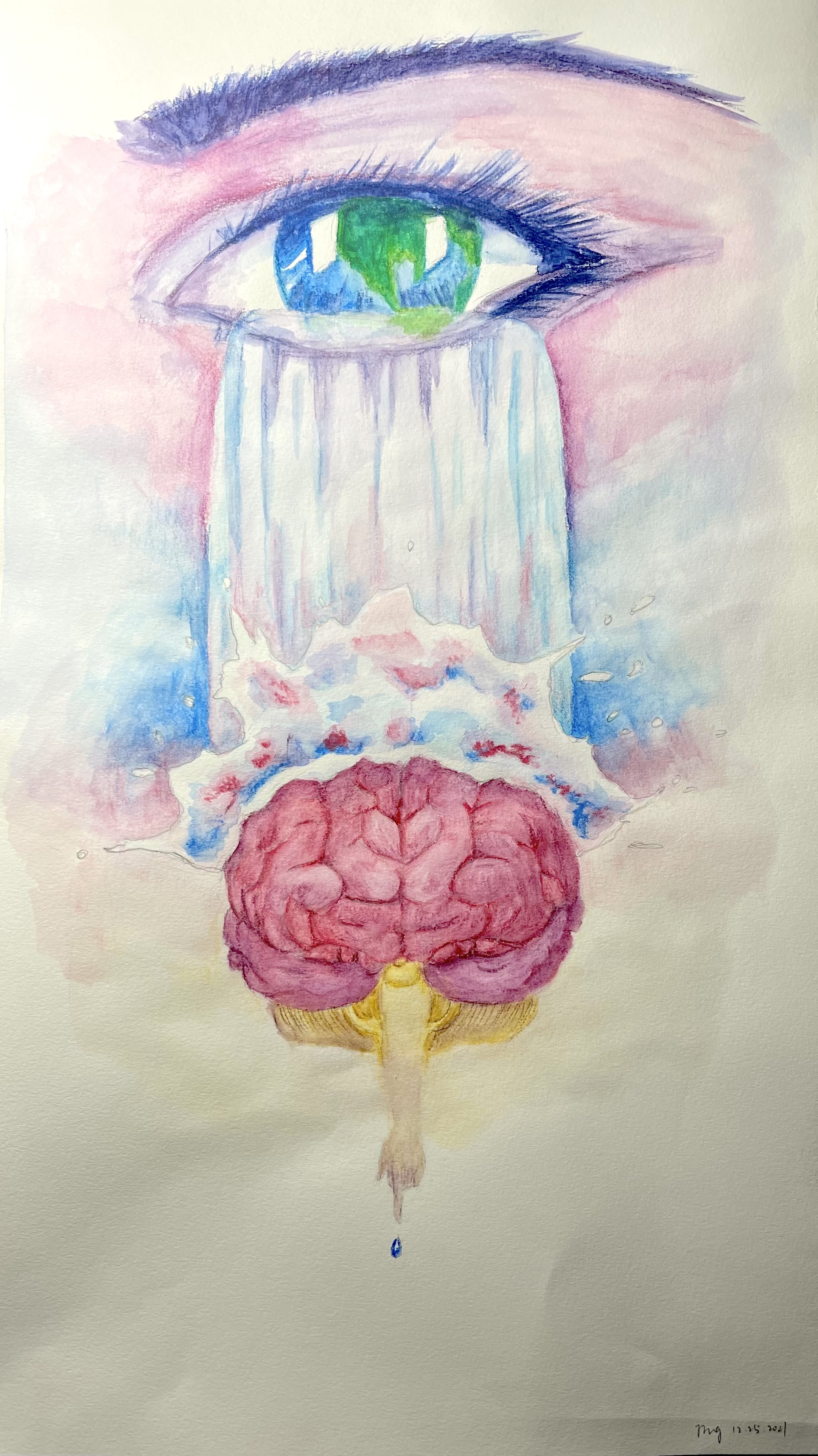 Painting with an eye, tears, and a brain, titled The Unbearable Slowness of Being